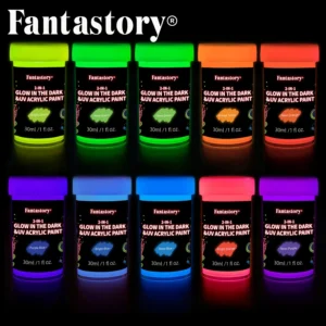 10 Neon and Glow in the Dark Colors Acrylic Paint