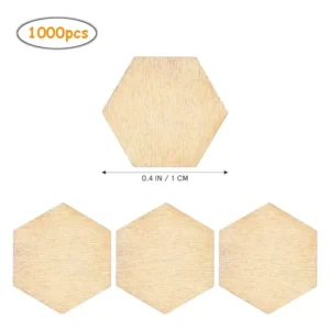 1-20cm Unfinished Wood Hexagon Slices