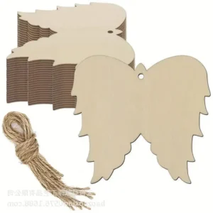 10Pcs Wooden Angel Ornament Wings