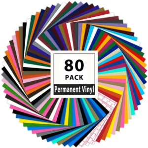 HTVRONT 80pcs/100pcs 12X12Inch Colors Self Adhesive Permanent Vinyl Sheets